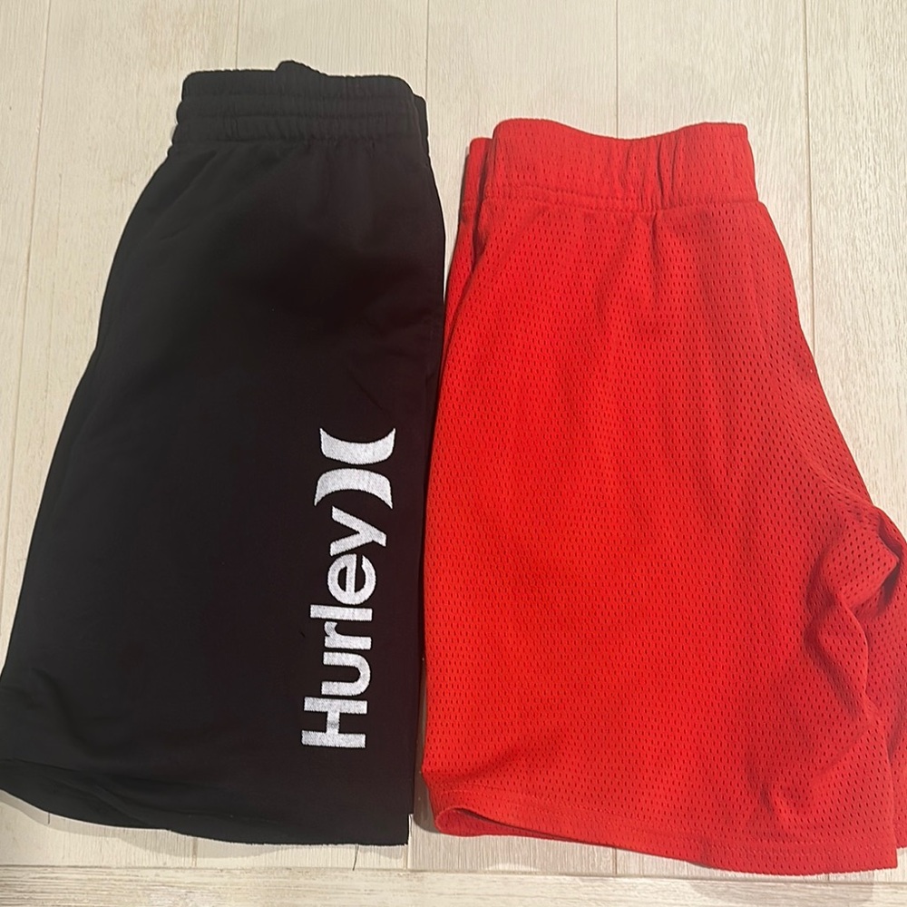 Hurley Black and Red Athletic Shorts